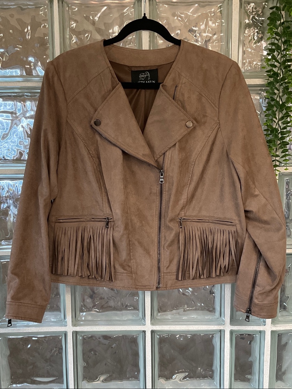 Seth Aaron Faux Suede Moto Jacket